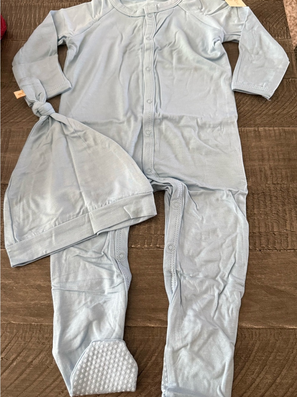 Mamba Baby - Light Blue Pajama One-Piece with Knotted Hat - New!